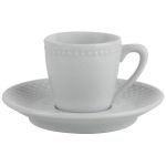 Porselen Collet Beyaz Tabaklı Kahve Finc