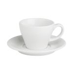 Porselen Bella Beyaz Tabaklı Çay Fincanı