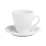 Porselen Bella Beyaz Tabaklı Çay Fincanı