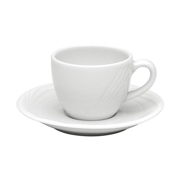 Porselen Halley Beyaz Tabaklı Kahve Finc