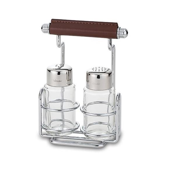 Tuzluk Biberlik Silindir Deri Saplı Set