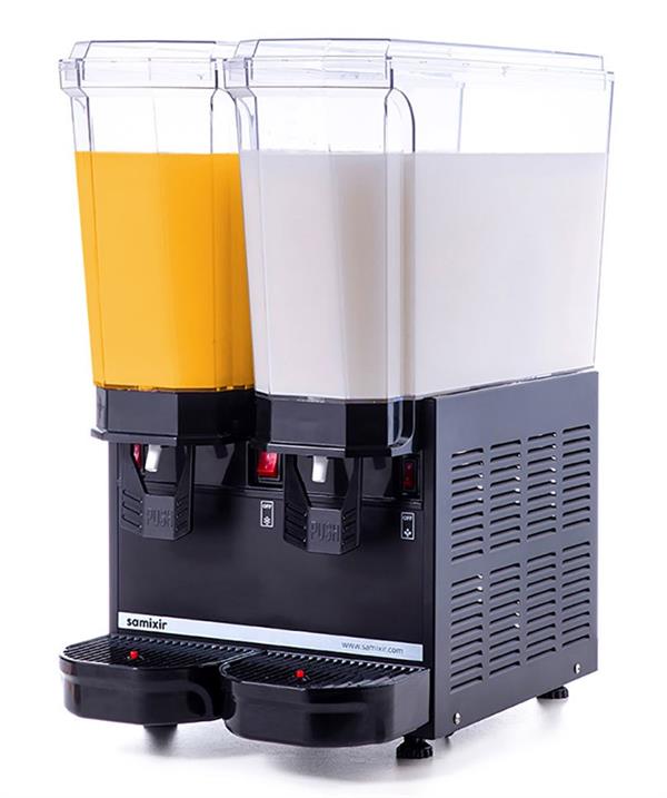 Klasik Twin Karıştırıcılı+Karıştırıcılı Soğuk İçecek Dispenseri 20+20 Litre Siyah 40.MMB
