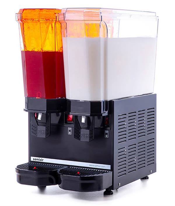 Klasik Twin Fıskiyeli+Karıştırıcılı Soğuk İçecek Dispenseri 20+20 Litre Siyah 40.SMB