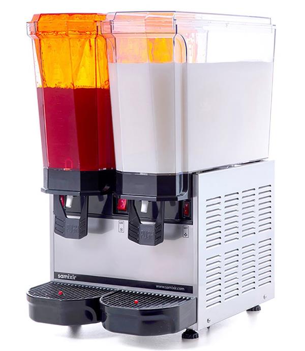 Klasik Twin Fıskiyeli+Karıştırıcılı Soğuk İçecek Dispenseri 20+20 Litre İnox 40.SMI