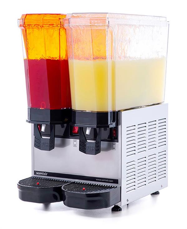 Klasik Twin Fıskiyeli+Fıskiyeli Soğuk İçecek Dispenseri 20+20 Litre Inox 40.SSI