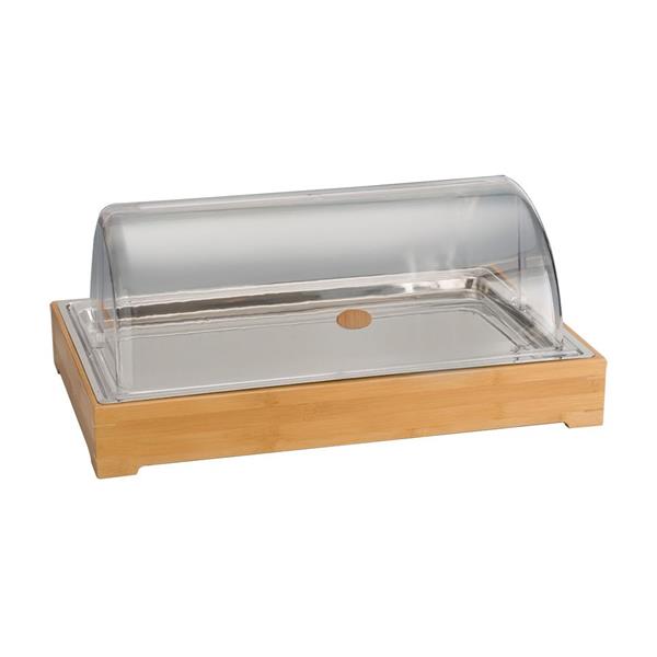 Ahşap Altlı Polikarbonat Rolltop Kapaklı Soğutuculu Teşhir