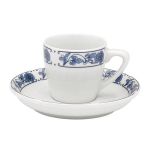 Porselen Blue Bird Tabaklı Kahve Fincanı