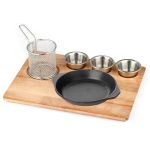 Döküm Yuvarlak Kulplu Fajita Sunum Seti