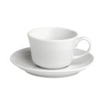 Porselen Luna Beyaz Tabaklı Çay Fincanı 