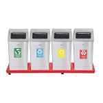 Mat Paslanmaz Geri Dönüşüm Çöp Kova Grubu