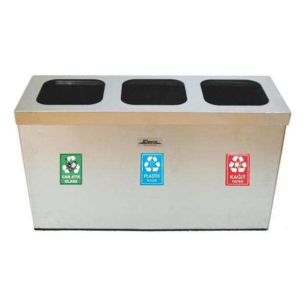 Geri Dönüşüm Çöp Kovası 3 Bölmeli