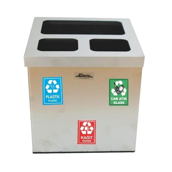 Geri Dönüşüm Çöp Kovası 3 Bölmeli
