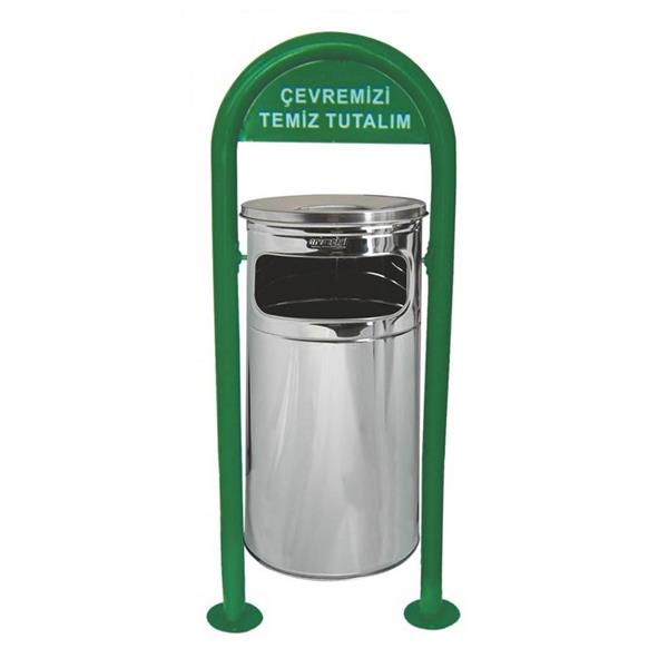 Paslanmaz Çelik Ayaklı Çöp Kovası