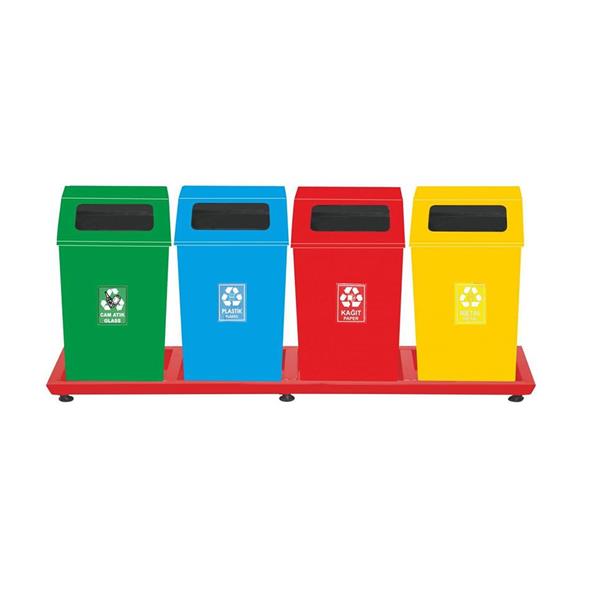 Boyalı Geri Dönüşüm Çöp Kova Grubu