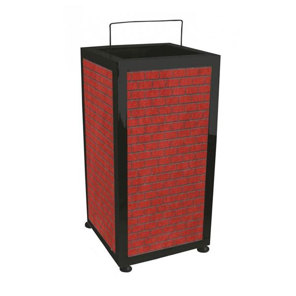 Tuğla Dekorlu Çöp Kovası