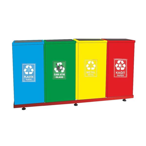 Boyalı Geri Dönüşüm Çöp Kova Grubu
