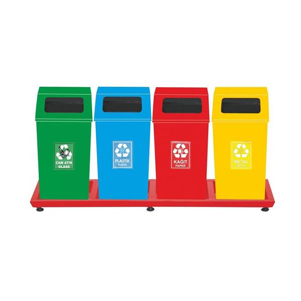 Boyalı Geri Dönüşüm Çöp Kova Grubu