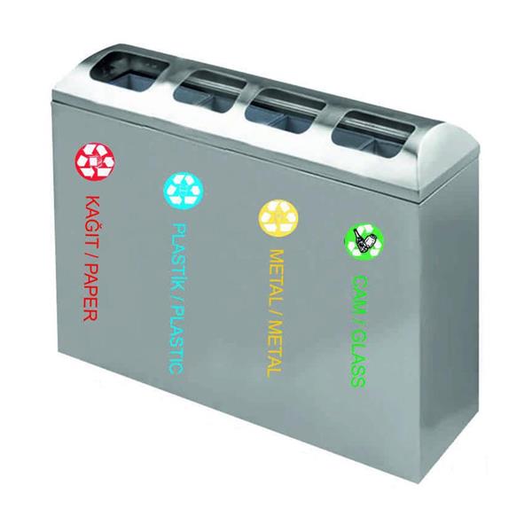 Geri Dönüşüm Çöp Kovası 4 Bölmeli