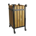 Çöp Kovası Ahşaplı Kare