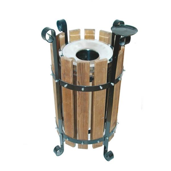 Çöp Kovası Ahşaplı Yuvarlak