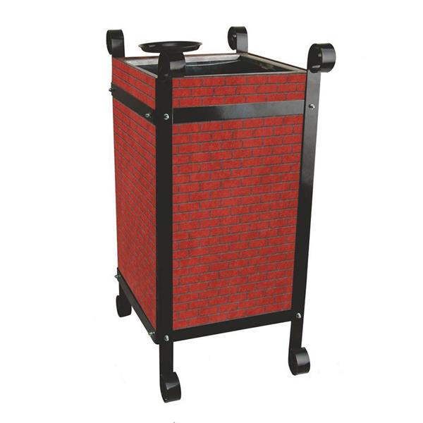 Tuğla Dekorlu Çöp Kovası