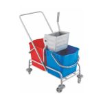 Boyalı Metal Pressli Temizlik Arabası