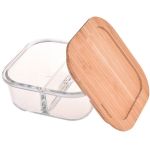 Lavi Kare Bölmeli Cam Saklama Kabı 740 ml