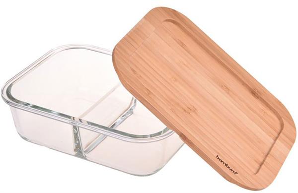 Lavi Dikdörtgen Bölmeli Cam Saklama Kabı 600 ml