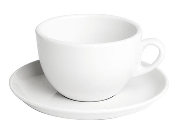 Porselen Beyaz Tabaklı Çay Fincanı 325Cc