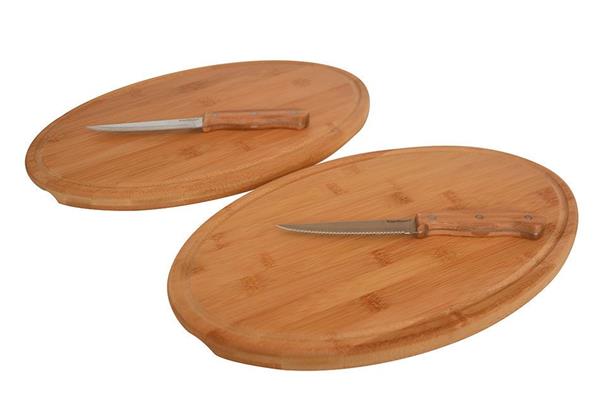 Bambu 2'li Steak Tahtası ve Bıçak Seti