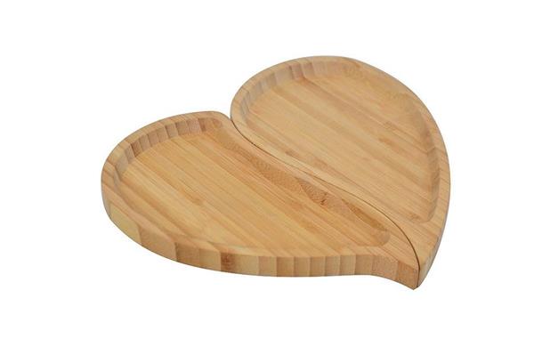 Bambu İkili Kalp Tepsi