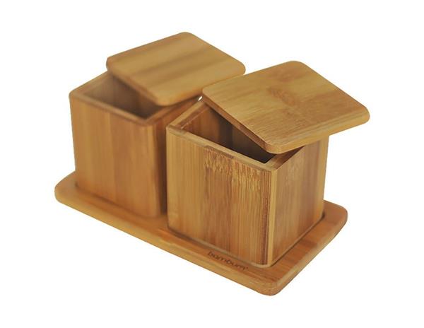 Bambu 2'li Saklama Kabı