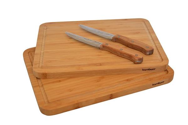 Bambu 2'li Steak Tahtası ve Bıçak Seti
