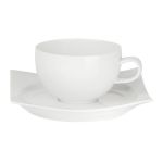 Porselen Zen Beyaz Tabaklı Çay Fincanı 2