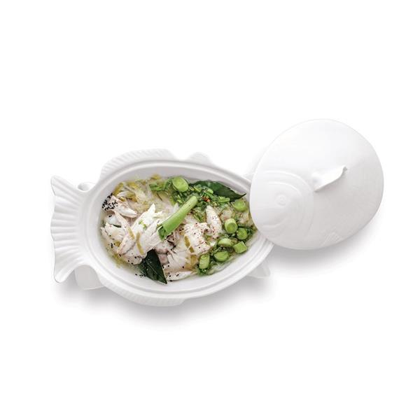 Porselen Denizden Gelenler Balık Güveç Kabı Kapaklı 31 cm