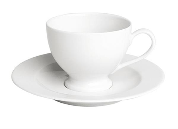 Porselen Beyaz Tabaklı Çay Fincanı 170Cc