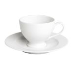 Porselen Beyaz Tabaklı Çay Fincanı 170Cc