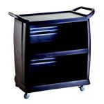 Monoblok Kat Servis Arabası Plastik Siyah 460x980 mm