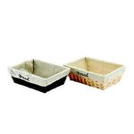 Bambu Dikdörtgen Bezli Ekmek Sepeti 23x17 cm