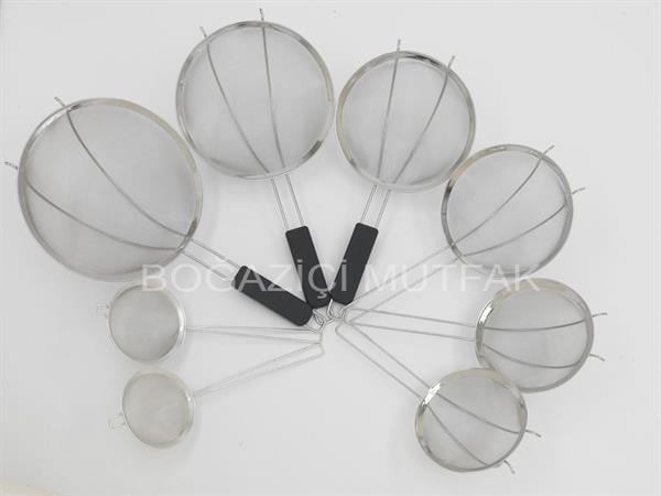 Paslanmaz Çelik Takviyeli Tel Süzgeci 12,14,17,19,22,24,27,30 cm